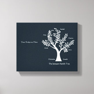 Scripture Family Tree Canvas Print, Med Black