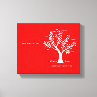 Scripture Family Tree Canvas Print, Red