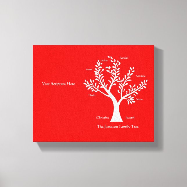 Scripture Family Tree  Canvas Print, Red (Front)