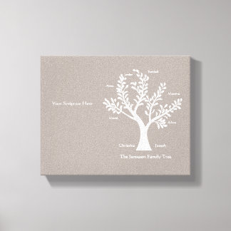 Scripture Family Tree Canvas Print, Warm Gray