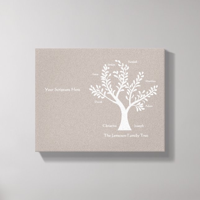 Scripture Family Tree  Canvas Print, Warm Gray (Front)