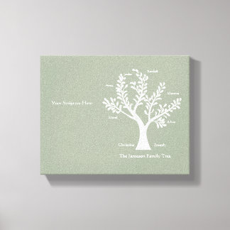 Scripture Family Tree Canvas Print, Warm Gray