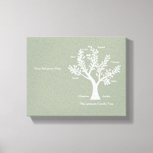 Scripture Family Tree Canvas Print, Warm Gray Print