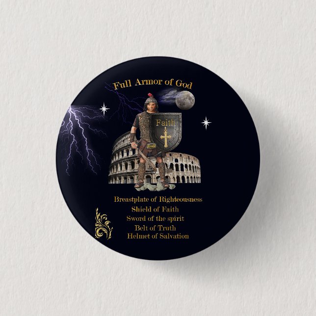 Scripture Full Armor of GOD Button (Front)
