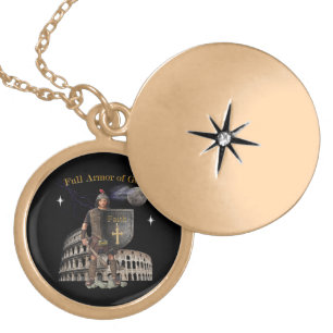 Scripture Full Armor of GOD Gold Plated Necklace