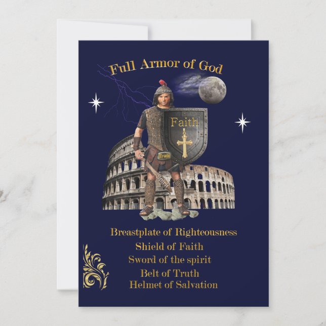 Scripture Full Armor of GOD Holiday Card (Front)