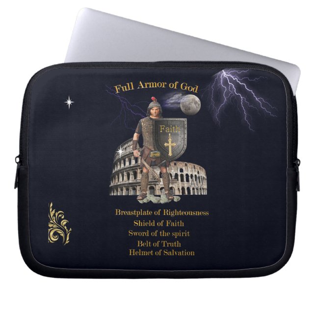 Scripture Full Armor of GOD Laptop Sleeve (Front)