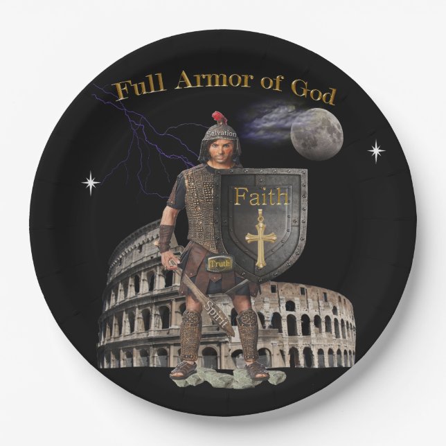 Scripture Full Armor of GOD Paper Plates (Front)