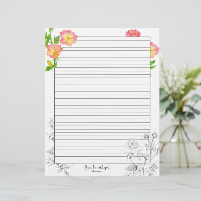 Scripture Grace Be With You Hebrews Journal Letterhead (Standing Front)