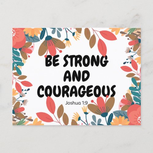 Scripture Greeting Post Card Be Strong