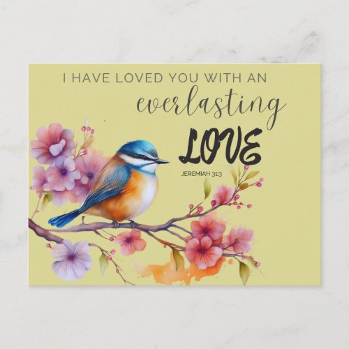 Scripture Greeting Post Card Everlasting Love