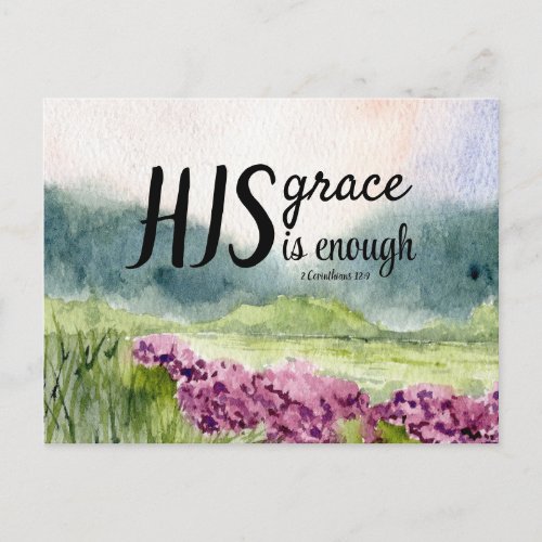 Scripture Greeting Post Card His Grace