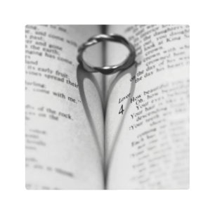 Scripture Heart Shadow Metal Print
