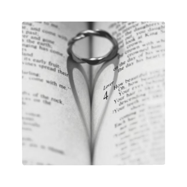 Scripture Heart Shadow Metal Print (Front)