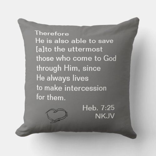 Scripture Hebrew 725 NKJV Throw Pillow