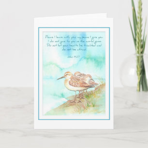 Scripture, Inspiration, John 14:27, Beach Bird Card
