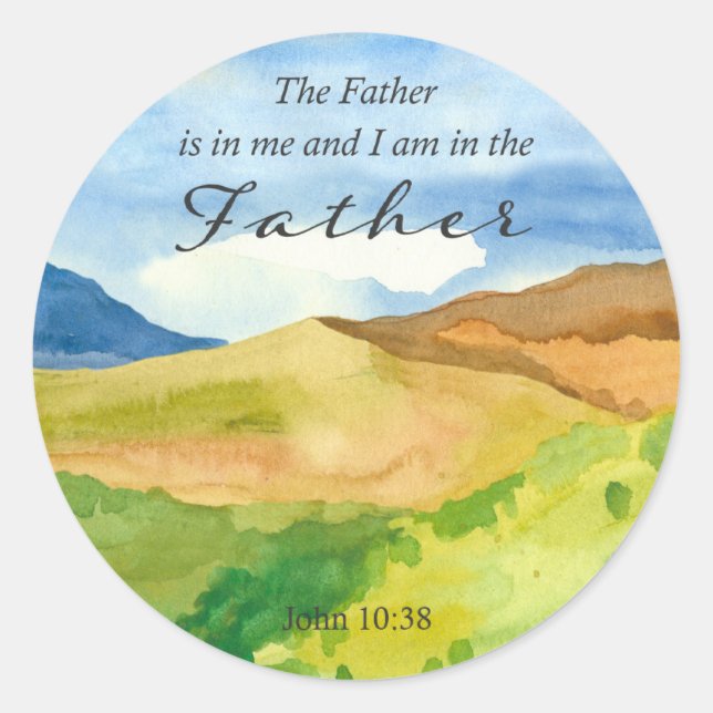 Scripture John 10 Bible Verse Desert Landscape Classic Round Sticker (Front)