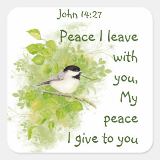 Scripture John 14:27 My Peace I leave with You Square Sticker