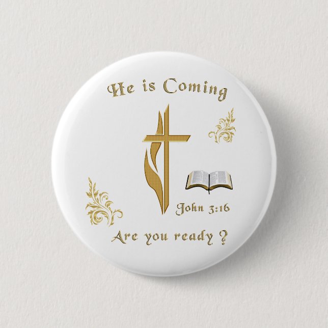 Scripture John 3:16 Button (Front)