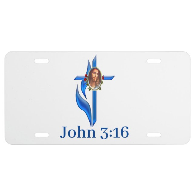 Scripture John 3;16 License Plate (Front)
