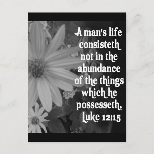 SCRIPTURE LUKE 1215 POSTCARD