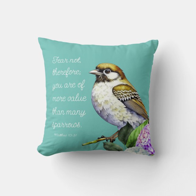Scripture Matthew 10:31 Throw Pillow (Front)