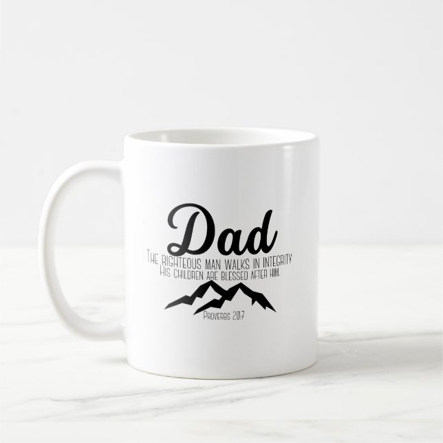 Scripture Mug for Dad, Christian Coffee Cup (Left)