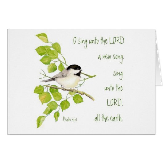 Scripture, O Sing Unto the Lord, Music Bird Cards (Front Horizontal)