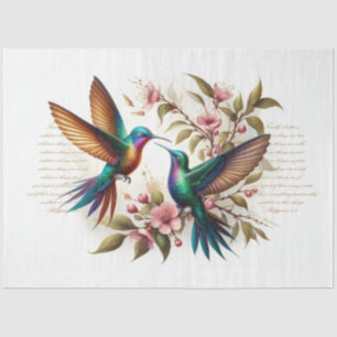 Scripture Philippians 4:8 Hummingbirds Decoupage Tissue Paper