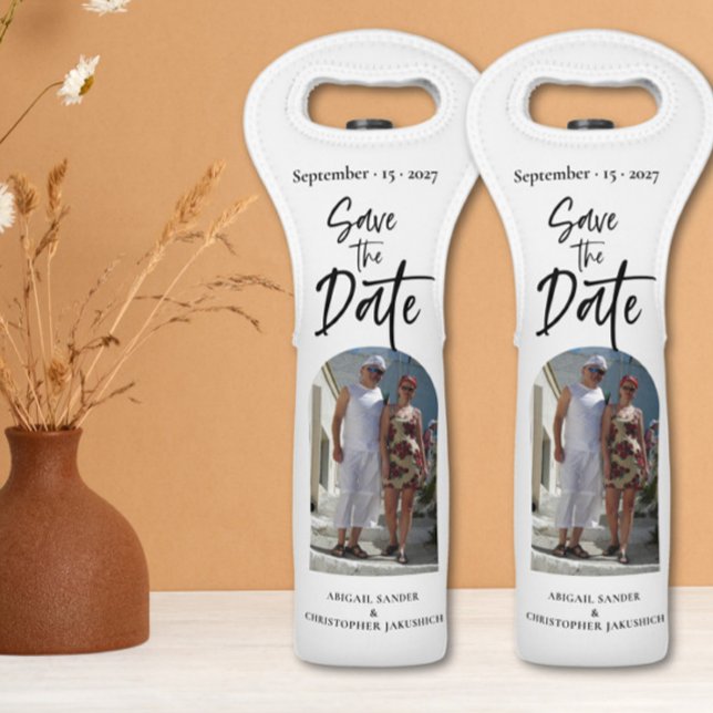Scripture Photo Save the date Wine Bag (Creator Uploaded)