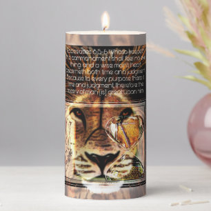 Scripture Pictures: The Lion's Decree 2D Pillar Candle