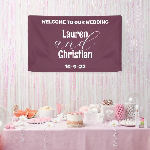 Scripture Plum  Wedding Banner