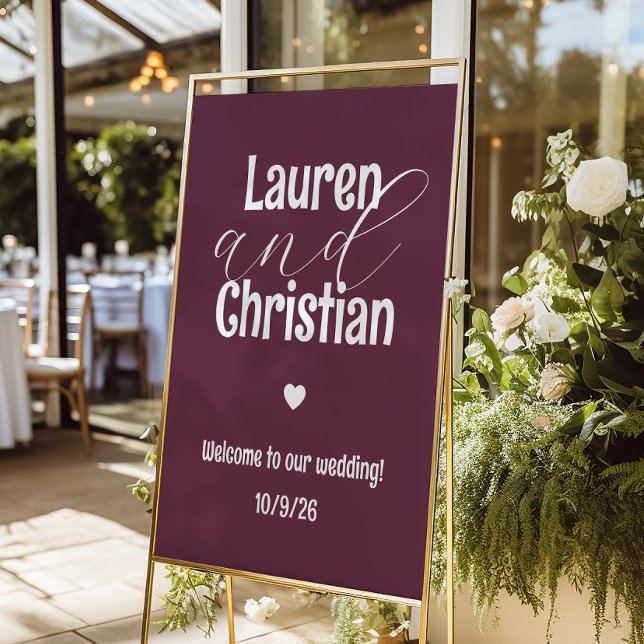 Scripture Plum Wedding Welcome Foam Board (Creator Uploaded)
