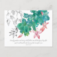 Scripture Prayer Card Psalms 23 Christmas Cactus