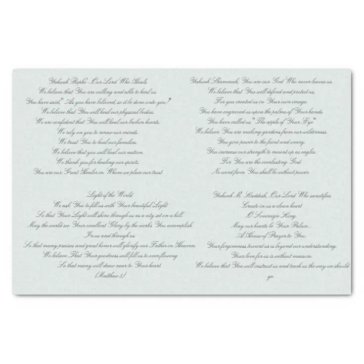 Scripture Prayer Decoupage' Tissue Paper | Zazzle