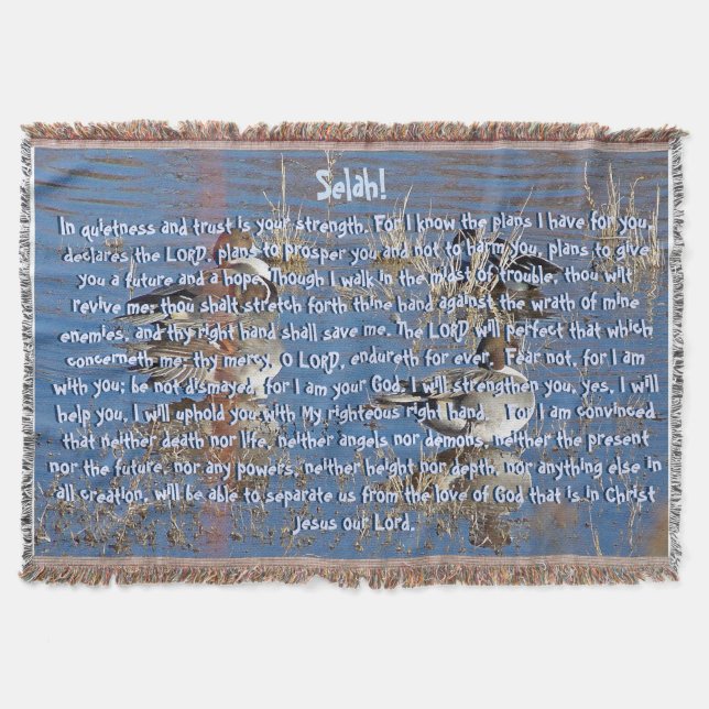 Scripture Promises of God Ducks Throw Blanket (Front)