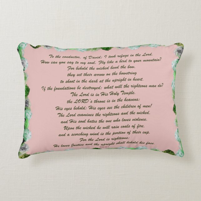 Scripture, Psalm 11, Bible Verse, Accent Pillow (Front)