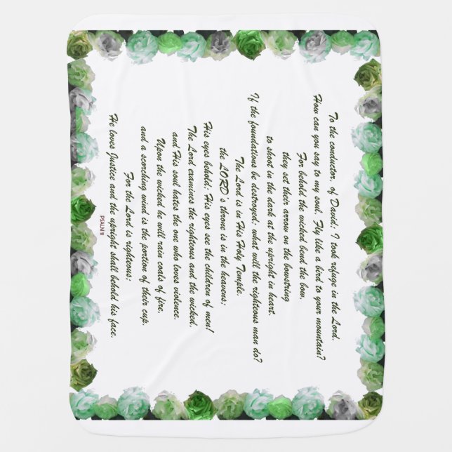 Scripture, Psalm 11, Bible Verse, Baby Blanket (Front)