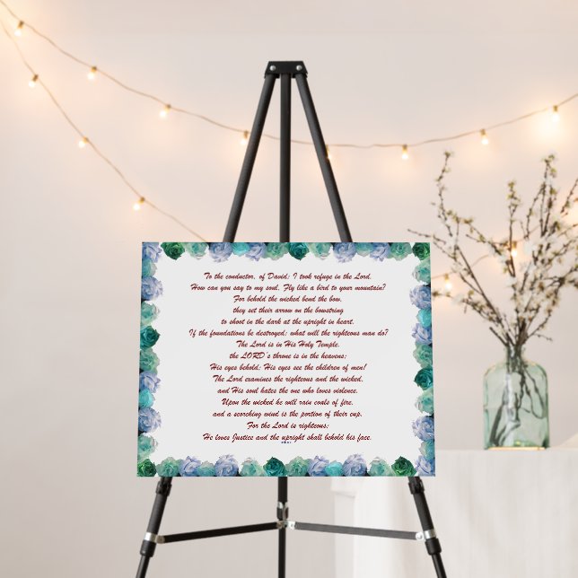 Scripture, Psalm 11, Bible Verse, Foam Board (In Situ (Stand))