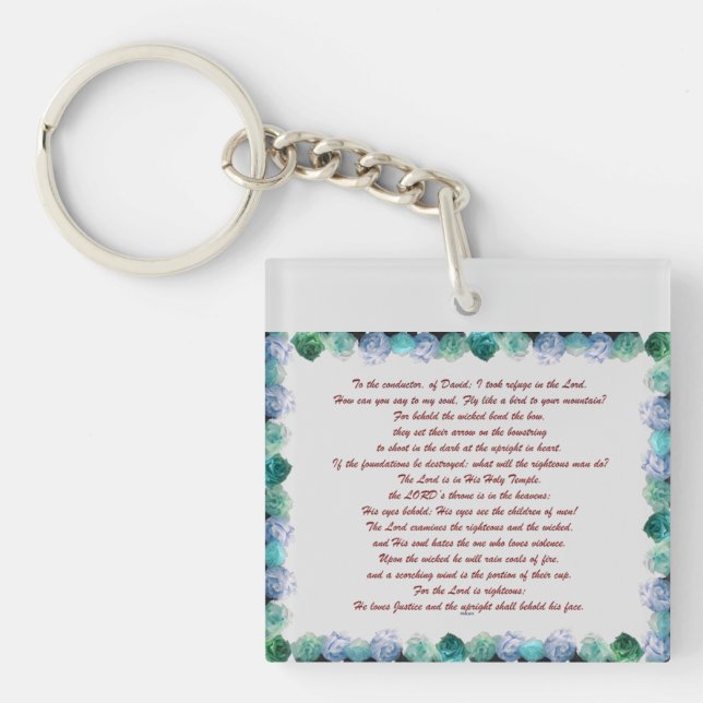 Scripture, Psalm 11, Bible Verse, Keychain (Front)