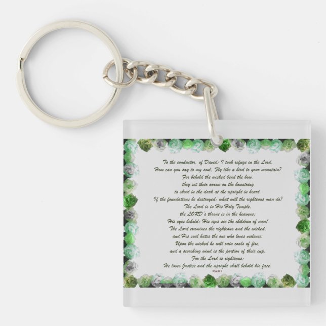 Scripture, Psalm 11, Bible Verse, Keychain (Front)