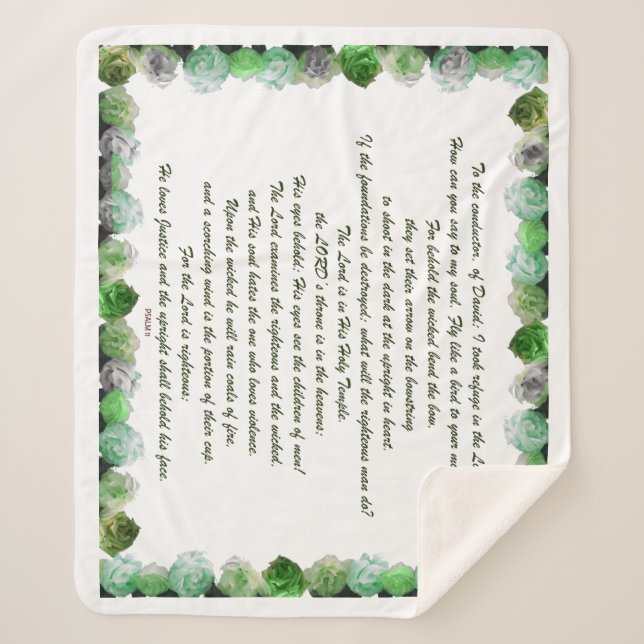 Scripture, Psalm 11, Bible Verse, Sherpa Blanket (Front)