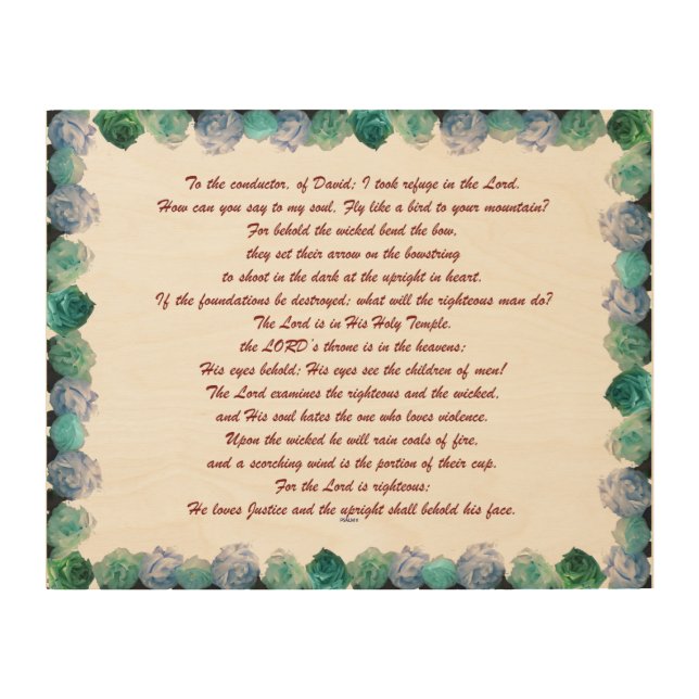 Scripture, Psalm 11, Bible Verse, Wood Wall Art (Front)
