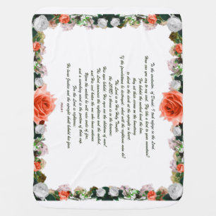 Scripture, Psalm 11, Botanic Baby Blanket
