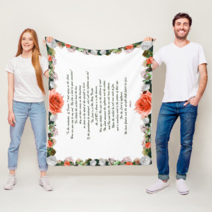 Scripture, Psalm 11, Botanic Fleece Blanket