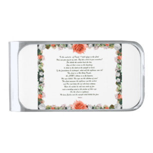 Scripture, Psalm 11, Botanic Silver Finish Money Clip