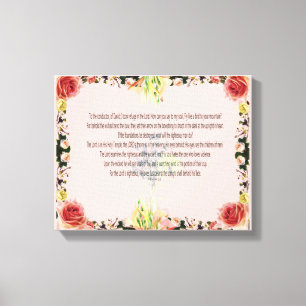 Scripture, Psalm 11, Colorful Flower Canvas Print