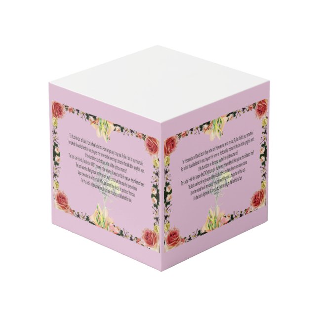 Scripture, Psalm 11, Colorful Flower Cube (Front Angled)