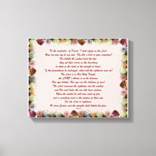 Scripture, Psalm 11, Flowerful Canvas Print
