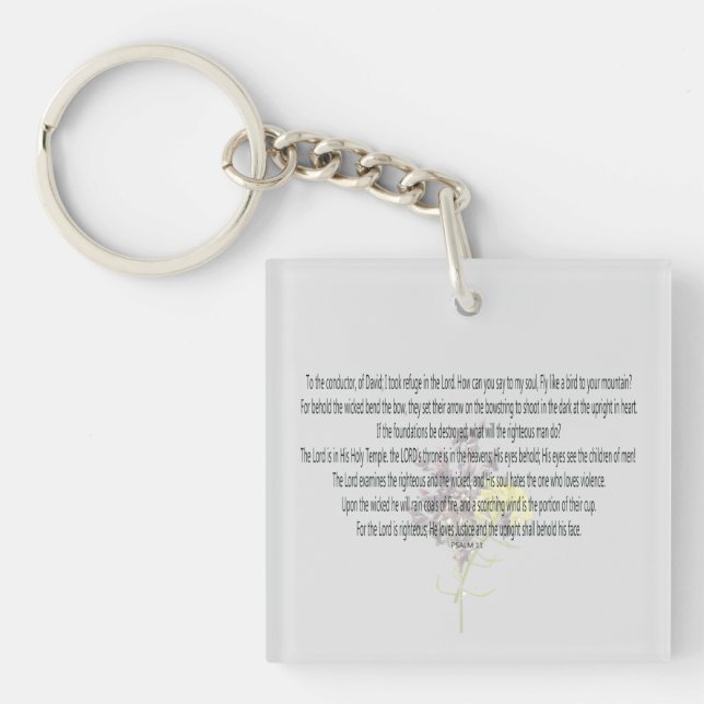 Scripture, Psalm 11, Keychain (Front)